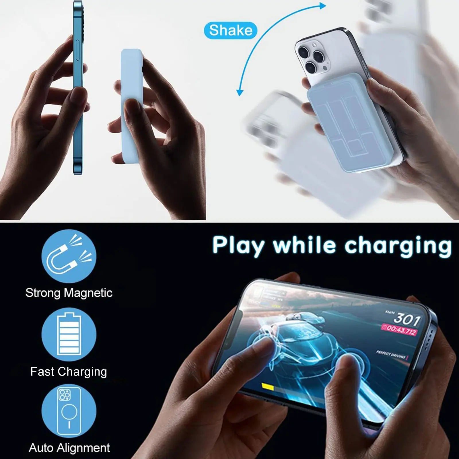 Magnetic Portable Wireless Fast Charger, 10000Mah Smart Mobile Power Power Bank Wireless Battery Pack, 22.5 W PD Quick Charge with LED Display, Compatible with Iphone Series Travel Power Bank #GLOBAL PICKS