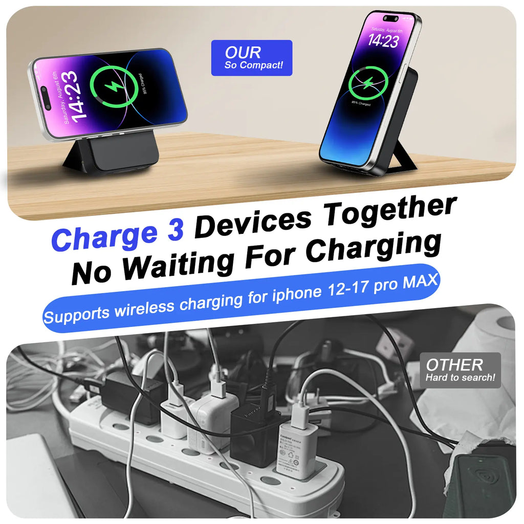 Magnetic Portable Wireless Fast Charger, 10000Mah Smart Mobile Power Power Bank Wireless Battery Pack, 22.5 W PD Quick Charge with LED Display, Compatible with Iphone Series Travel Power Bank #GLOBAL PICKS