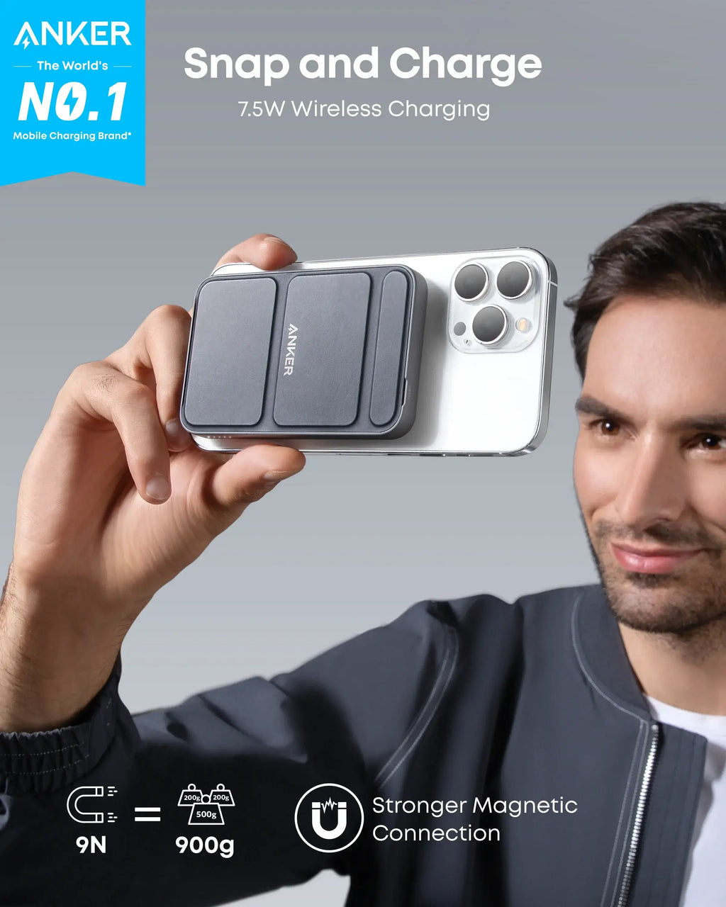 【Magnetic Power Bank】Anker 5,000Mah Magnetic Power Bank, Wireless Portable Charger with Foldable Stand & Side USB-C Port, Battery Pack for Iphone 17/16/15/14/13#Dealsforyoudays