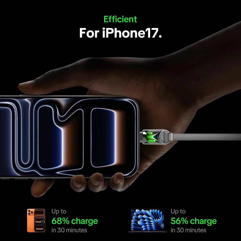 Mfish 4-In-1 Charger Multi 240W Fast Charging Super Liquid Silicone Cable with USB a Type C Lightning for Iphone17&Samsung Laptops Charger