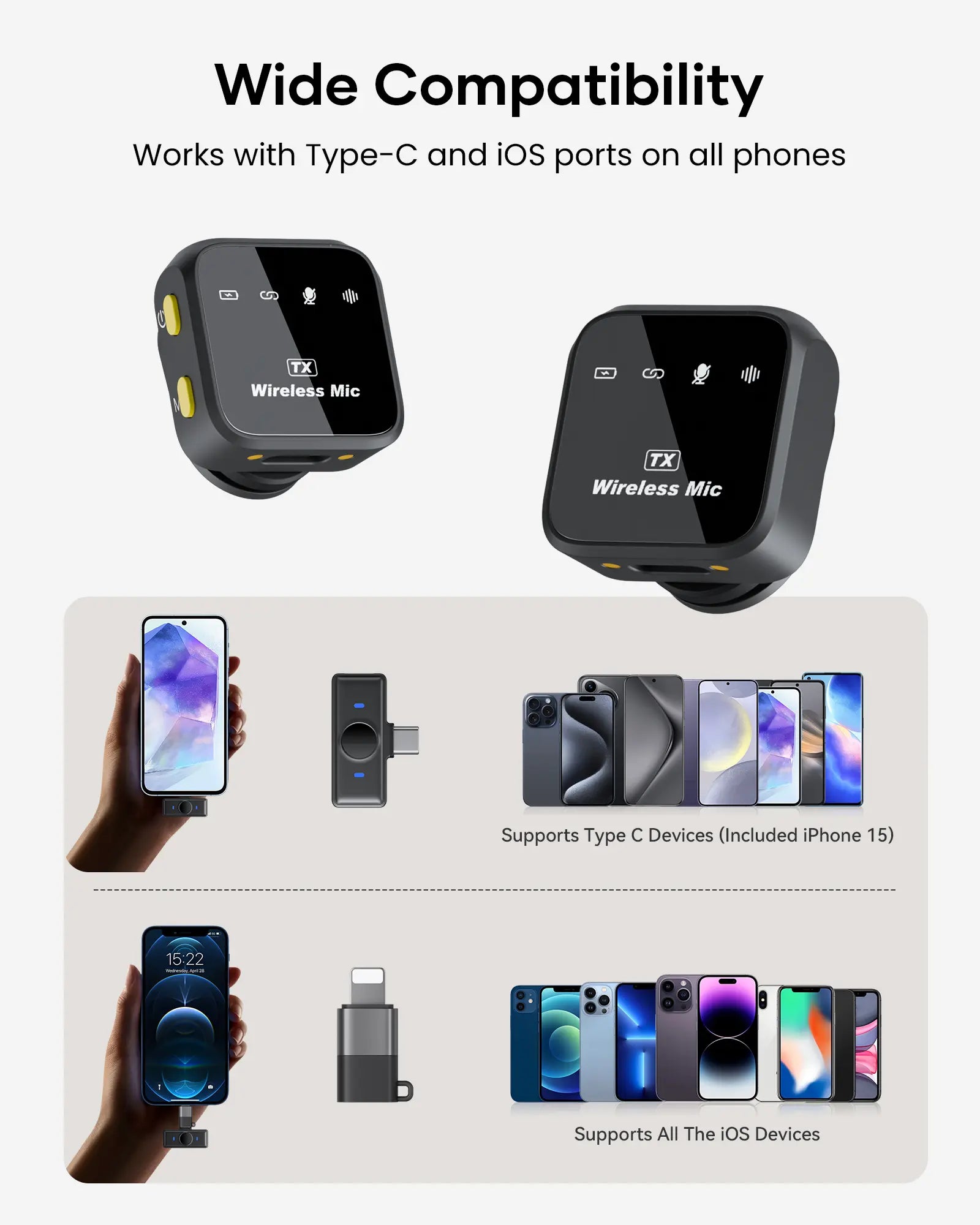 Dealsforyoudays！Kukiho Wireless Lavalier Microphone for Iphone Ipad Android with Charging Case Audio Smartphone Audio Smartphone