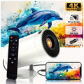 Upport 4K 1080P Home Theater Projector - 200ANSI, 130-Inch Screen, 180° Rotatable, Short-Throw Audio Crystal Portable Adjustable