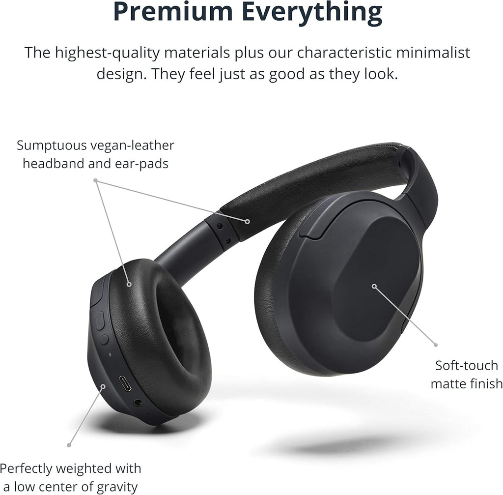 Flagship ANC Wireless Headphones - 4X Built-In Mics - Foldable over Ear Noise Cancelling - Bluetooth & Cabled - 35 Hour Battery